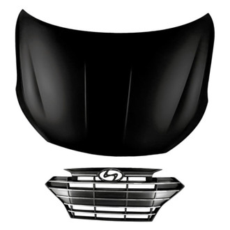 Replacement - 2-Piece (Hood Panel, Grille) (CAPA Certified)
