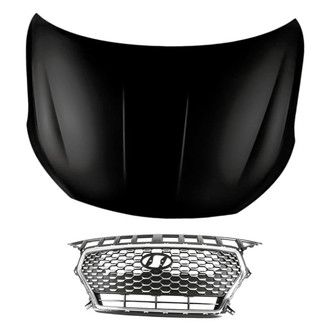 Replacement - 2-Piece (Hood Panel, Grille) (CAPA Certified)