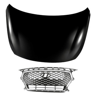 Replacement - 2-Piece (Hood Panel, Grille) (CAPA Certified)