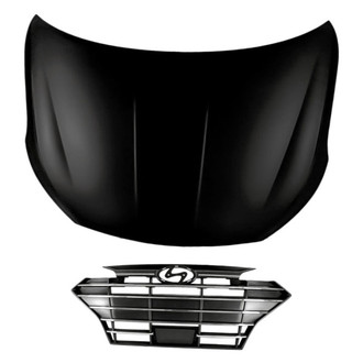 Replacement - 2-Piece (Hood Panel, Grille) (CAPA Certified)