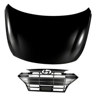 Replacement - 2-Piece (Hood Panel, Grille) (CAPA Certified)
