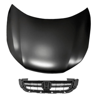 Replacement - 2-Piece (Hood Panel, Grille) (CAPA Certified)