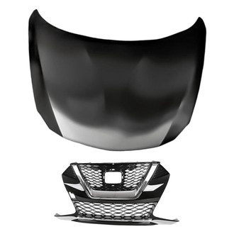 Replacement - 2-Piece (Hood Panel, Grille) (CAPA Certified)