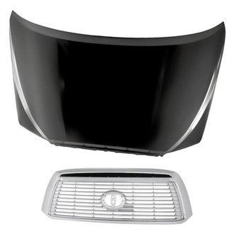 Replacement - 2-Piece (Hood Panel, Grille) (CAPA Certified)