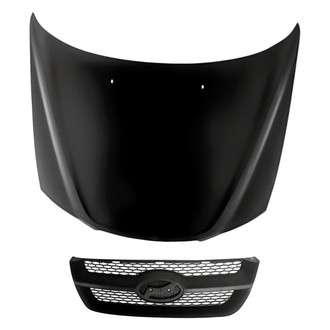 Replacement - 2-Piece (Hood Panel, Grille) (CAPA Certified)