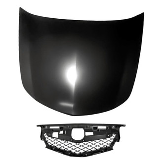Replacement - 2-Piece (Hood Panel, Grille) (CAPA Certified)