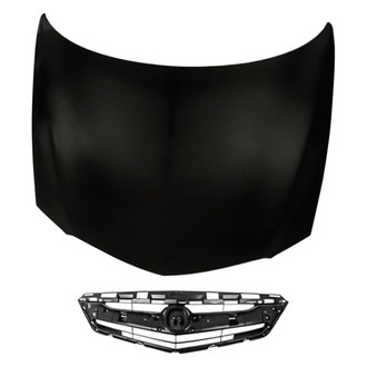 Replacement - 2-Piece (Hood Panel, Grille) (CAPA Certified)