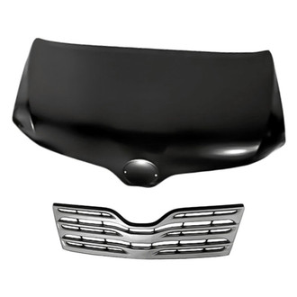 Replacement - 2-Piece (Hood Panel, Grille) (CAPA Certified)