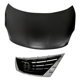 Replacement - 2-Piece (Hood Panel, Grille) (CAPA Certified)