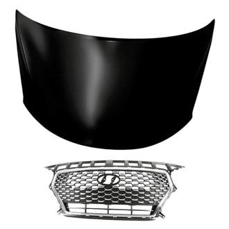 Replacement - 2-Piece (Hood Panel, Grille) (CAPA Certified)