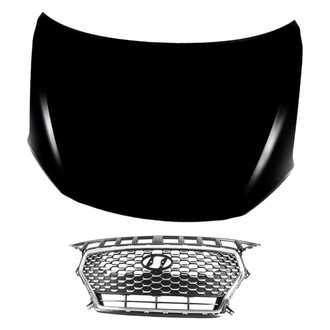 Replacement - 2-Piece (Hood Panel, Grille) (CAPA Certified)