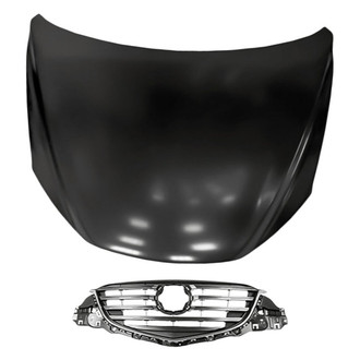 Replacement - 2-Piece (Hood Panel, Grille) (CAPA Certified)