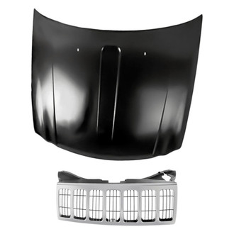 Replacement - 2-Piece (Hood Panel, Grille) (CAPA Certified)