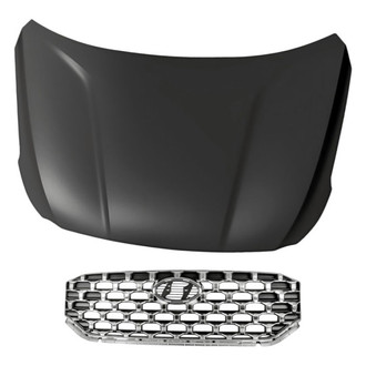 Replacement - 2-Piece (Hood Panel, Grille) (CAPA Certified)