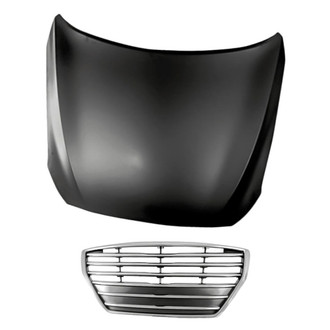 Replacement - 2-Piece (Hood Panel, Grille) (CAPA Certified)