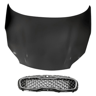Replacement - 2-Piece (Hood Panel, Grille) (CAPA Certified)