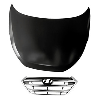 Replacement - 2-Piece (Hood Panel, Grille) (CAPA Certified)