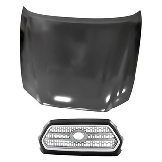 Replacement - 2-Piece (Hood Panel, Grille) (CAPA Certified)