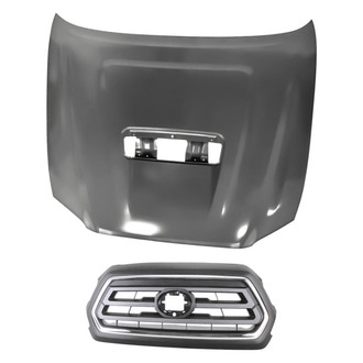 Replacement - 2-Piece (Hood Panel, Grille) (CAPA Certified)