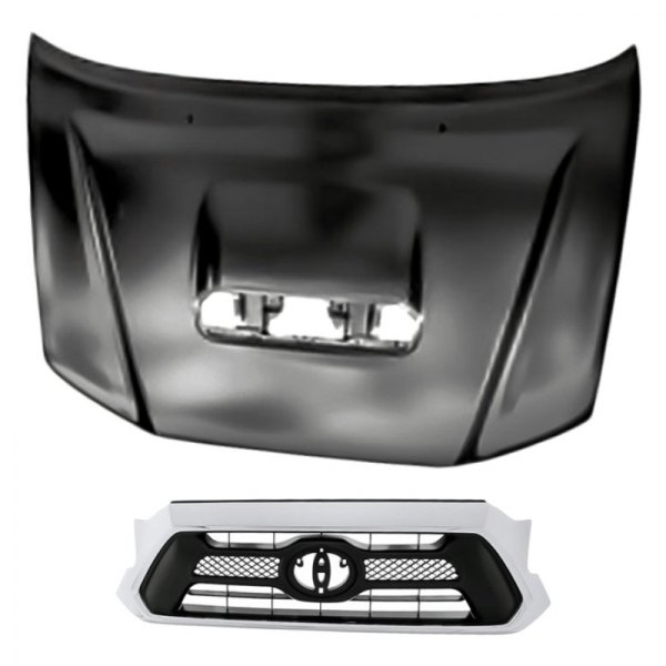 Replacement - 2-Piece (Hood Panel, Grille)