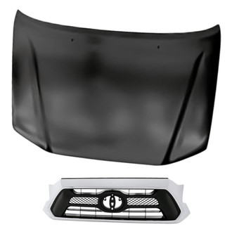 Replacement - 2-Piece (Hood Panel, Grille) (CAPA Certified)