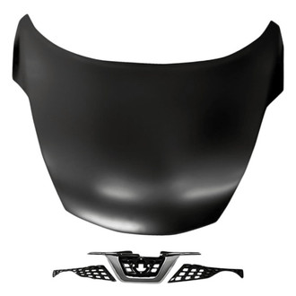 Replacement - 2-Piece (Hood Panel, Grille) (CAPA Certified)