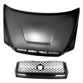 Replacement - 2-Piece (Hood Panel, Grille) (CAPA Certified)