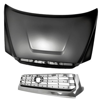 Replacement - 2-Piece (Hood Panel, Grille) (CAPA Certified)