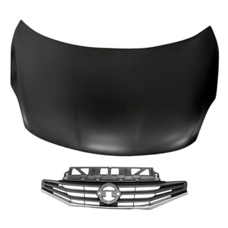 Replacement - 2-Piece (Hood Panel, Grille) (CAPA Certified)