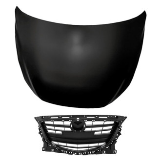 Replacement - 2-Piece (Hood Panel, Grille) (CAPA Certified)