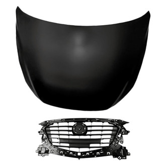 Replacement - 2-Piece (Hood Panel, Grille) (CAPA Certified)