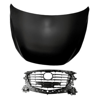 Replacement - 2-Piece (Hood Panel, Grille) (CAPA Certified)