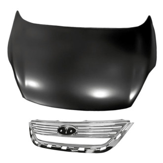 Replacement - 2-Piece (Hood Panel, Grille) (CAPA Certified)