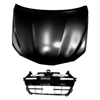 Replacement - 2-Piece (Hood Panel, Grille) (CAPA Certified)
