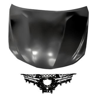 Replacement - 2-Piece (Hood Panel, Grille) (CAPA Certified)