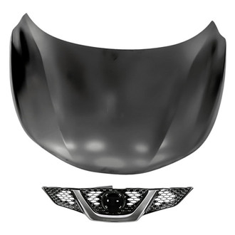 Replacement - 2-Piece (Hood Panel, Grille) (CAPA Certified)