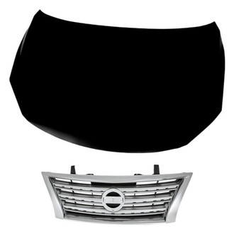 Replacement - 2-Piece (Hood Panel, Grille) (CAPA Certified)