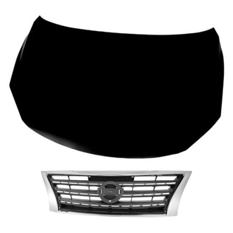 Replacement - 2-Piece (Hood Panel, Grille) (CAPA Certified)
