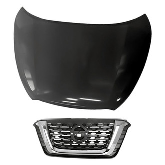 Replacement - 2-Piece (Hood Panel, Grille) (CAPA Certified)