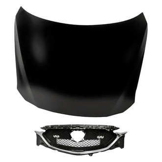 Replacement - 2-Piece (Hood Panel, Grille) (CAPA Certified)
