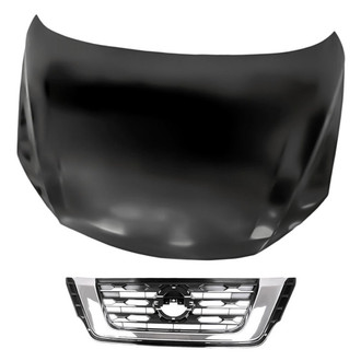 Replacement - 2-Piece (Hood Panel, Grille) (CAPA Certified)