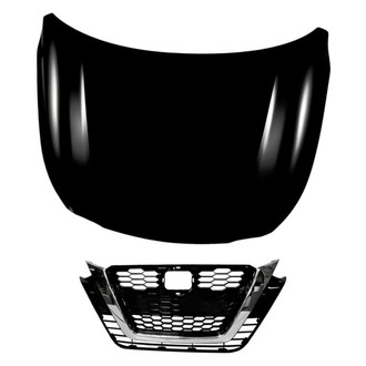 Replacement - 2-Piece (Hood Panel, Grille) (CAPA Certified)