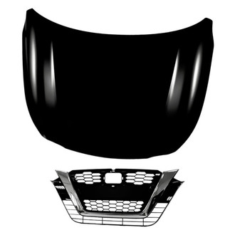 Replacement - 2-Piece (Hood Panel, Grille) (CAPA Certified)