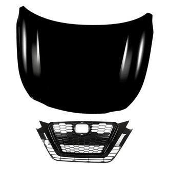 Replacement - 2-Piece (Hood Panel, Grille) (CAPA Certified)
