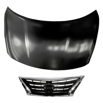 Replacement - 2-Piece (Hood Panel, Grille) (CAPA Certified)