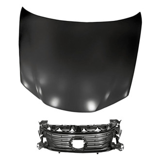 Replacement - 2-Piece (Hood Panel, Grille) (CAPA Certified)