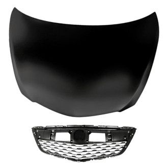 Replacement - 2-Piece (Hood Panel, Grille) (CAPA Certified)