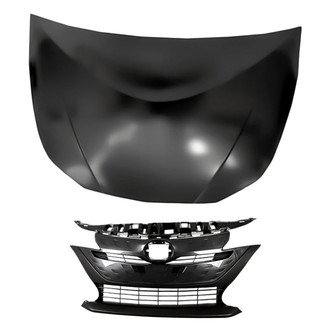 Replacement - 2-Piece (Hood Panel, Grille) (CAPA Certified)