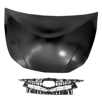 Replacement - 2-Piece (Hood Panel, Grille) (CAPA Certified)