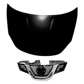 Replacement - 2-Piece (Hood Panel, Grille) (CAPA Certified)